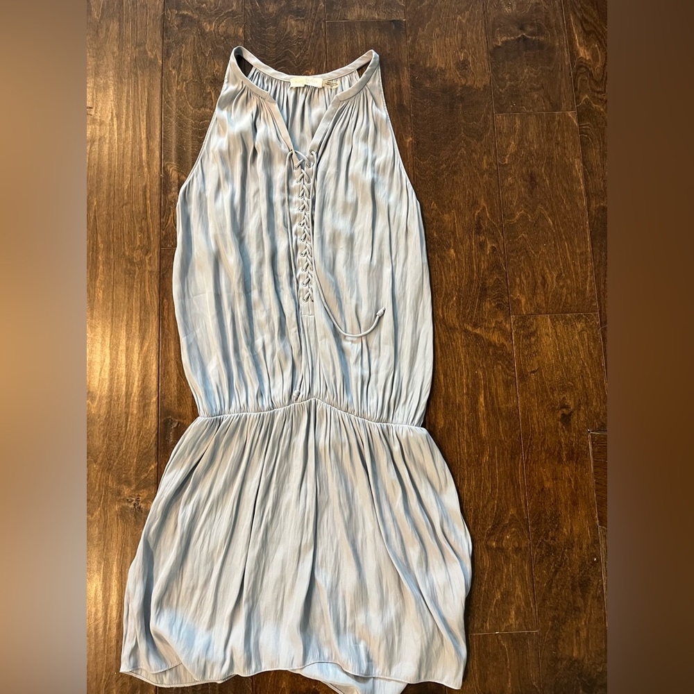 Ramy Brook Light Blue Sleeveless Dress with Lace-Up Front size S